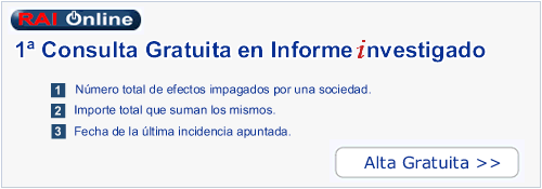 RAI Registro Aceptaciones Impagadas - Alta Gratis RAI Registro Aceptaciones Impagadas - Alta Gratis