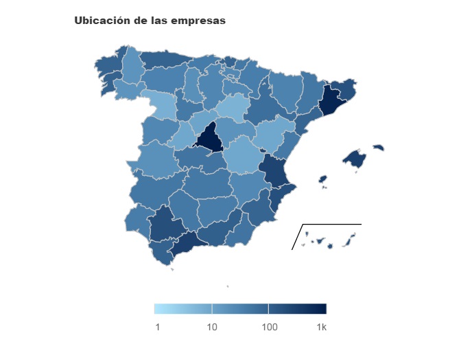 Ubicacion de la Empresas en España Ubicacion de la Empresas en España
